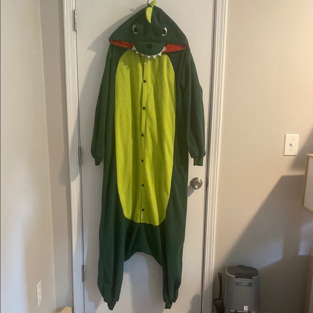 Unisex Green Dinosaur Onesie Costume